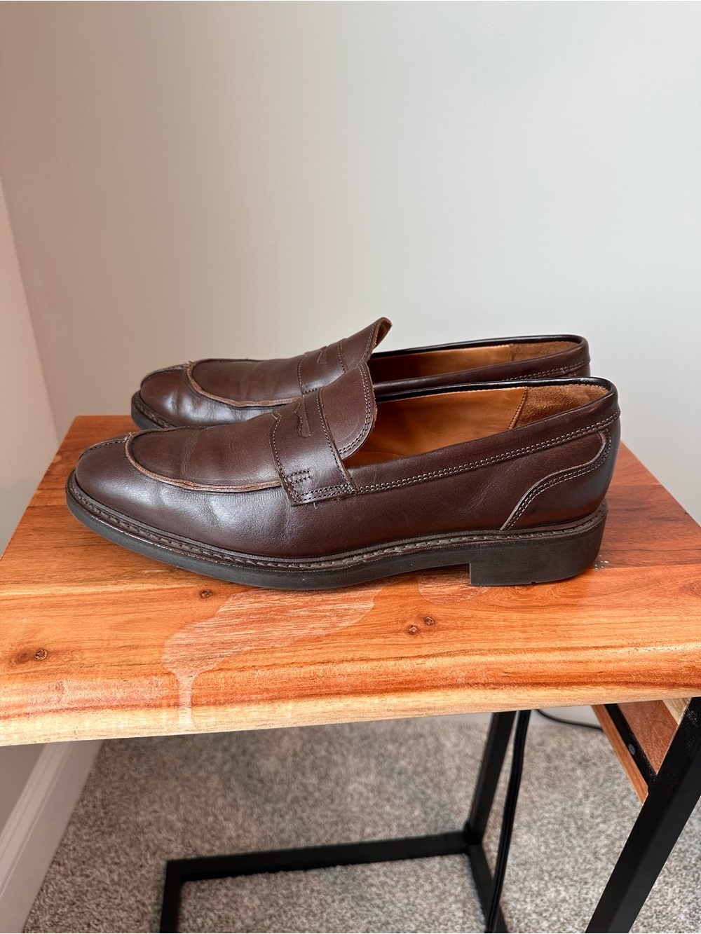 Allen Edmonds Denali Brown Leather Penny Loafers Dress Shoes Men 10.5 With Trees - Picture 6 of 10
